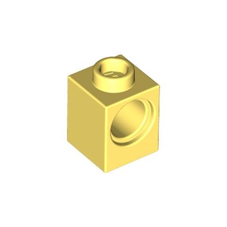 Lochstein 1x1 mit Pinloch, hellgelb