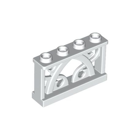 Zaun ornamental geschwungen 1x4x2, weiss