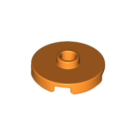 Platte 2x2 rund mit zentraler Noppe, orange