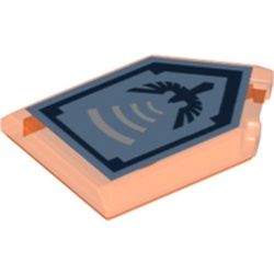 Kachel / Fliese 2x3 fünfeckig "Hawk Holler", transparent fluoreszierend orange
