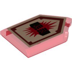Kachel / Fliese 2x3 fünfeckig "Charging Attack", transparent rot