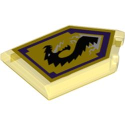 Kachel / Fliese 2x3 fünfeckig "Storm Dragon", transparent gelb