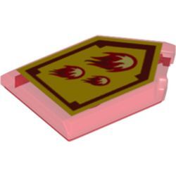 Kachel / Fliese 2x3 fünfeckig "Incinerate", transparent rot