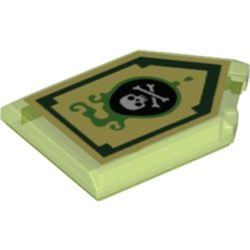 Kachel / Fliese 2x3 fünfeckig "Venom Bite", transparent hellgrün