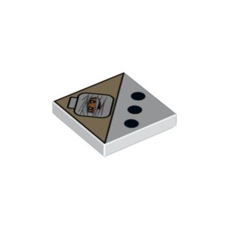 Kachel / Fliese 2x2 "Würfelseite mit 3 Augen und Mumienkopf", weiss