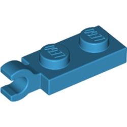 Platte 1x2 mit horizontalem Clip, dunkelazur