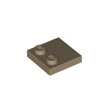 Platte 2x2 mit 2 Noppen, dunkelbeige