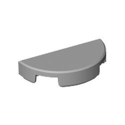 Kachel / Fliese 2x2 halbrund, hellgrau