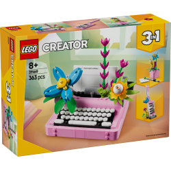 Schreibmaschine mit Blumen