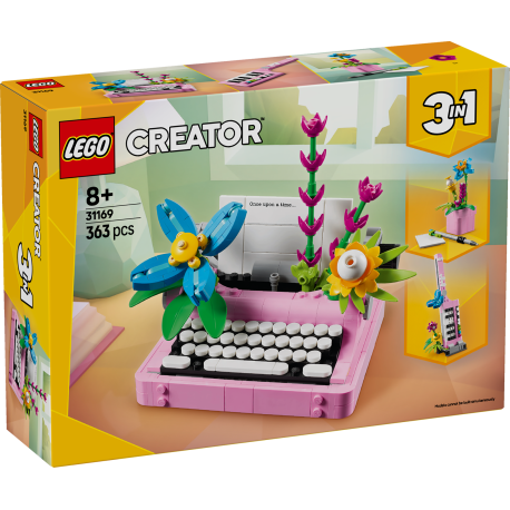 Schreibmaschine mit Blumen