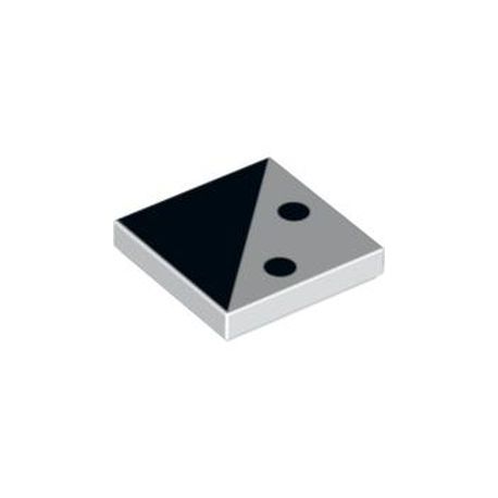 Kachel / Fliese 2x2 "Würfelseite mit 2 Augen und Dreieck", weiss