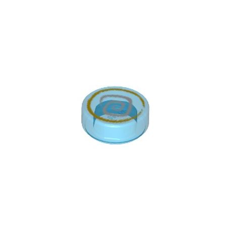 Kachel / Fliese 1x1 rund "Ninjago Hypnobrai", transparent dunkelblau