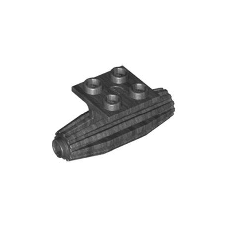 Platte 2x2, Düse mit Strakes unterhalb, titangrau