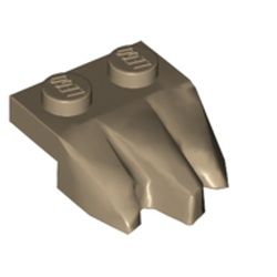 Platte 1x2 "Klauen / Felsen", dunkelbeige
