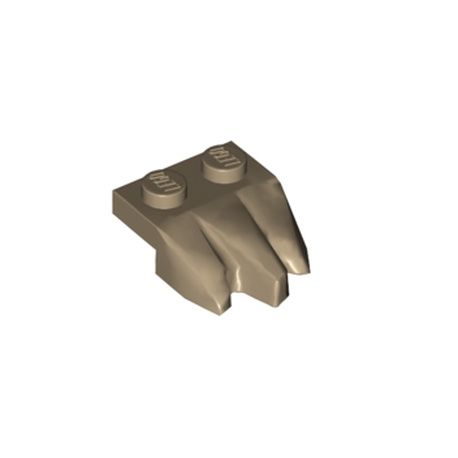 Platte 1x2 "Klauen / Felsen", dunkelbeige