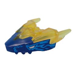 Drachen, mittlerer Kopf, transparent gelb / dunkelblau
