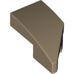 Bogen 2x1, schräg links, dunkelbeige