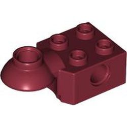 Stein 2x2 mit horizontalem Gelenksockel, dunkelrot