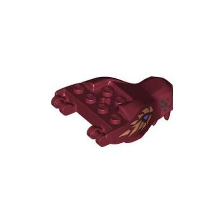 Drachen, mittlerer Kopf, dunkelrot