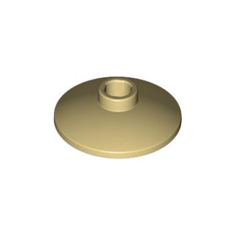 Platte 2x2 rund, zentrale Noppe, beige