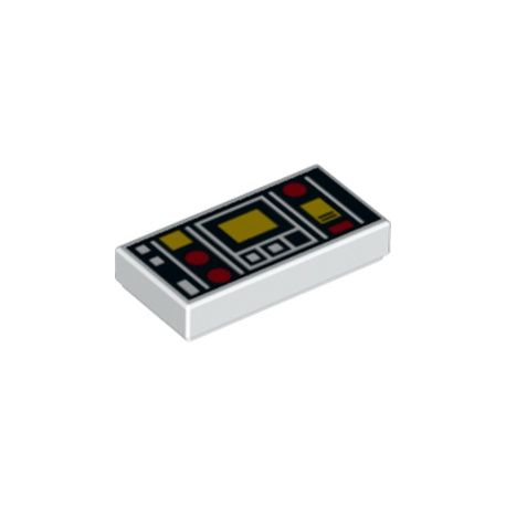 Kachel / Fliese 1x2 "Kontrollpult", weiss