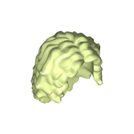 Haare lang, lockig, gelbgrün