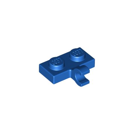 Platte 1x2 mit horizontalem Clip, blau