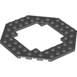 Platte 10x10 achteckig mit Ausschnitt, dunkelgrau