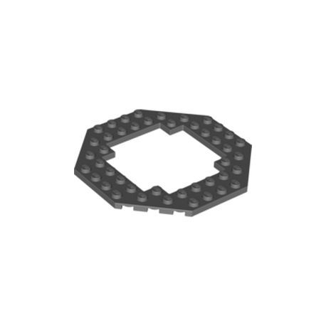 Platte 10x10 achteckig mit Ausschnitt, dunkelgrau