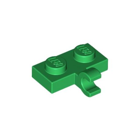 Platte 1x2 mit horizontalem Clip, grün