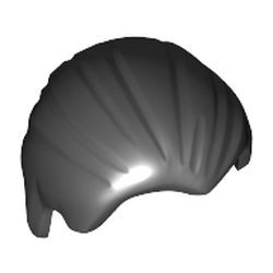 Haare glatt, zurückgekämmt, schwarz