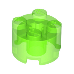 Stein 2x2 rund, transparent hellgrün