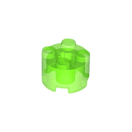 Stein 2x2 rund, transparent hellgrün