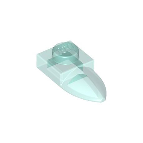 Platte 1x1 mit Zahn, transparent hellblau