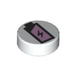 Kachel / Fliese 1x1 rund "Batterie", weiss