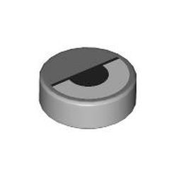 Kachel / Fliese 1x1 rund "Auge halboffen", hellgrau