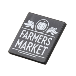 Verkehrsschild 2x2 mit Clip "Farmers Market", schwarz