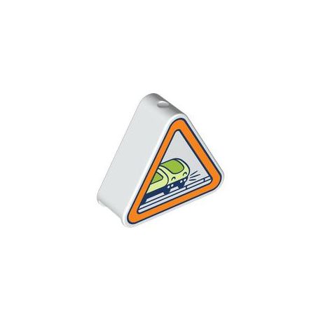 Duplo Verkehrsschild "Bahnübergang", weiss