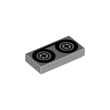 Kachel / Fliese 1x2 "Tonband / Kassette", hellgrau