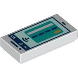 Kachel / Fliese 1x2 "Smartphone", weiss