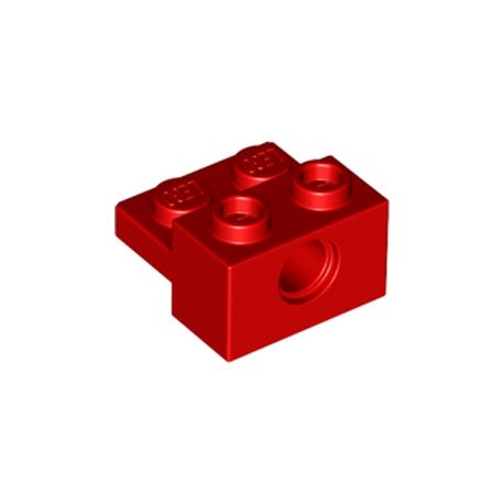 Lochstein 1x2 mit Pinloch, zentrale Platte 1x2, rot