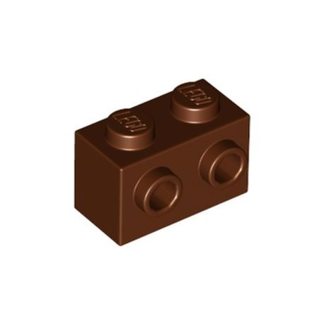Stein 1x2 mit 2 seitlichen Noppen, braun
