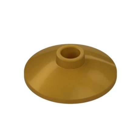Platte 2x2 rund, zentrale Noppe, gold matt