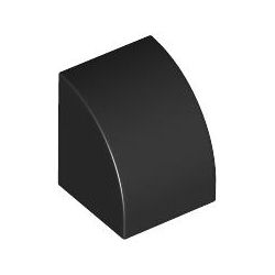 Stein gebogen 1x1, schwarz