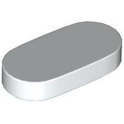 Kachel / Fliese 1x2 oval, weiss