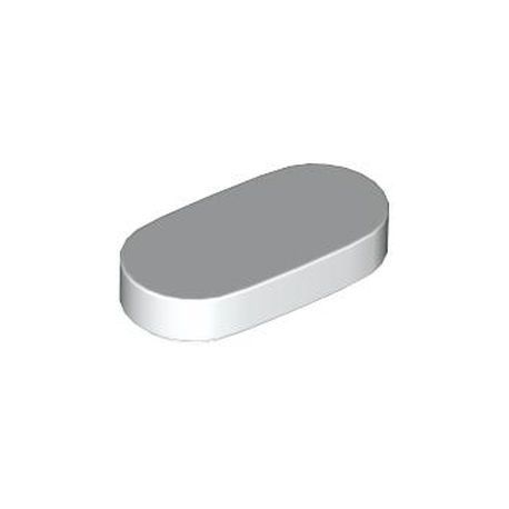 Kachel / Fliese 1x2 oval, weiss