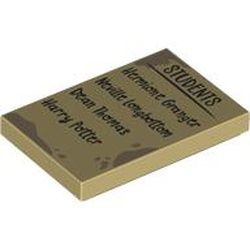 Kachel / Fliese 2x3 "HP Students List", beige