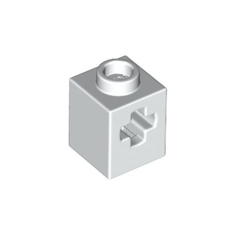 Stein 1x1 mit Achsloch, weiss