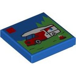 Kachel / Fliese 2x2 "60454 LEGO Set", blau