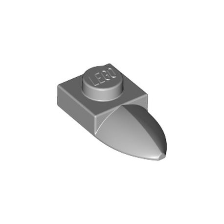 Platte 1x1 mit Zahn, hellgrau